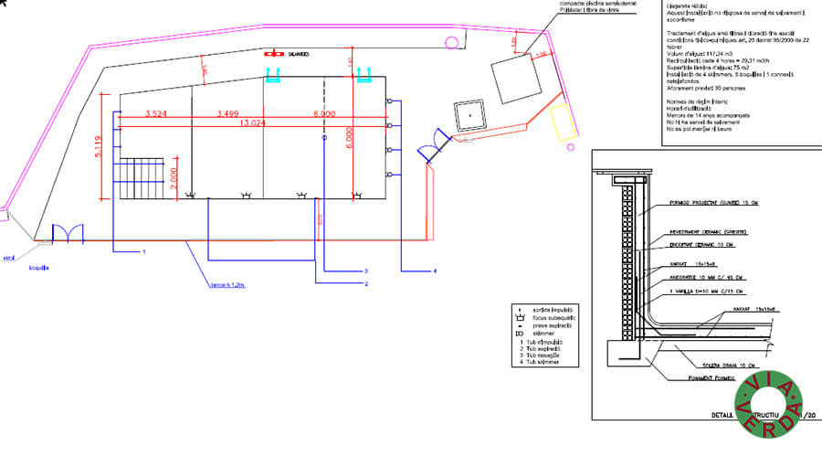 Comunitat Clos Surera. Adequació i disseny jardineria, piscina, il.luminació